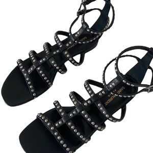 YSL STUDDED MULTI-STRAP GLADIATOR SANDALS